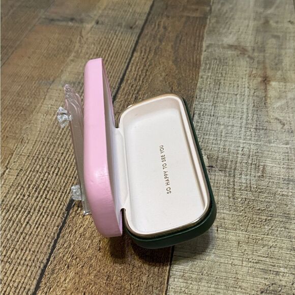 Kate Spade Pink & Green Colorblock Hardcase Eyeglass Sunglass Case. - Picture 9 of 12